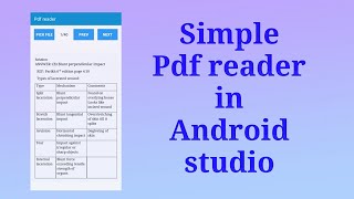 Pick and display a pdf file in android studio