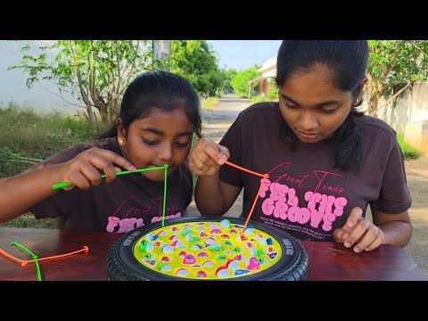 mini fishing game toy 🎣Diyaishwarya/UNBOXING/DIY