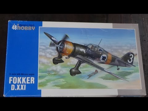 Inbox review of the 1/48 Scale Fokker D XXI Model Kit from Special Hobby
