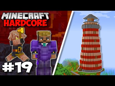 Farzy - I Built A HUGE LIGHTHOUSE & Fighting A Bastion! - Minecraft 1.18 Hardcore (#19)