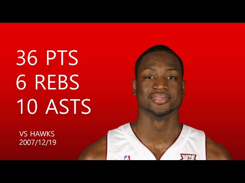 Dwayne Wade | 36 pts,6 rebs,10 asts | December 19,2007 | vs ATL