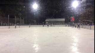 Skating backwards on ice...always risky