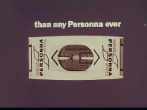 Vintage old 1960's Personna Steel Razor Blades Commercial