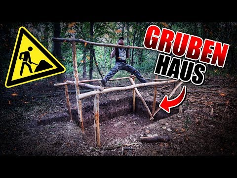 GRUBENHAUS Bushcraft Shelter #004 - Lagerbau - Outdoor Bushcraft Camp | Fritz Meinecke