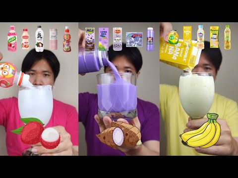 COMPILATION OF DRINKS WITH LYCHEE, TARO, AND BANANA FLAVOR