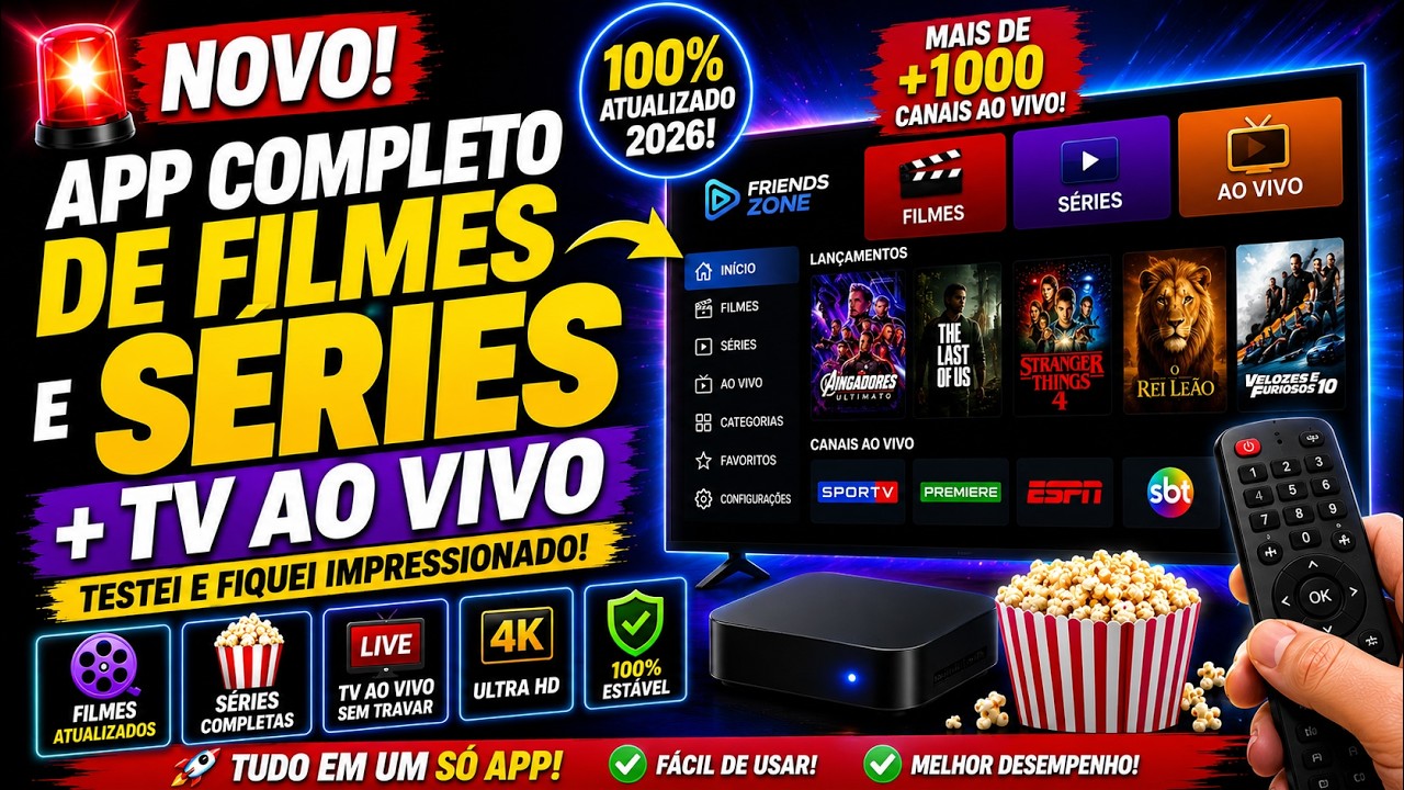 🔥NOVO APP de FILMES e SÉRIES + TV AO VIVO chegou com tudo! (Testei e fiquei impressionado)