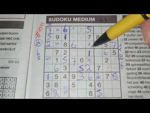 First newspaper in the year 2022. (#3922) Medium Sudoku puzzle 01-03-2022