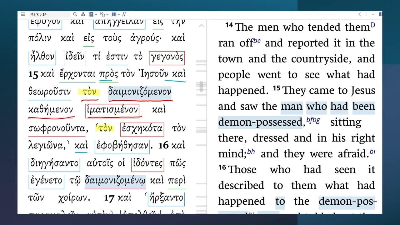 Participles and Soteriology in the Gerasene Demoniac in the Gospel of Mark