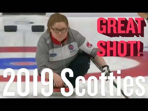 2019 Scotties Tournament of Hearts -  Kerry Galusha (NWT) Runback double for five