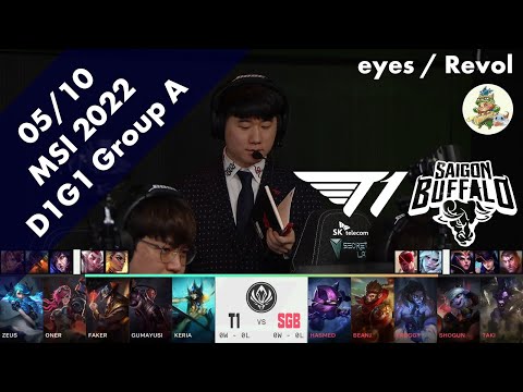 T1(Oner ヴァイ) VS SGB(BeanJ ウーコン) D1G1 Group A ハイライト - MSI 2022 Group Stage by YAMA