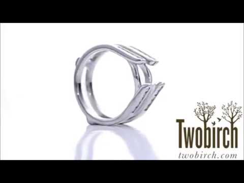 0.5ct. Princess Cut Channel Cathedral Ring Guard - TwoBirch TB-GUARD-0044-WG-H