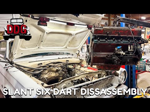 A Greasy, Tired Slant Six - 1963 Dodge Dart GT 225 Engine Removal, Teardown, And Much More