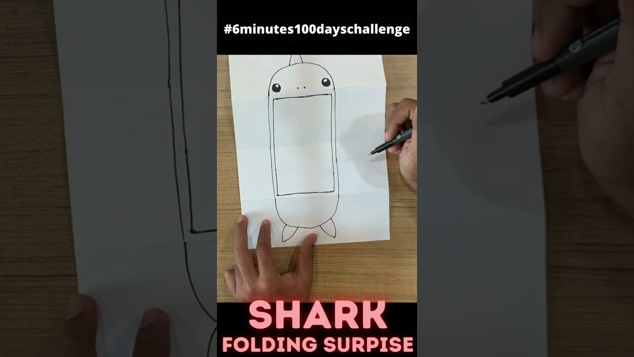How to draw shark a folding surprise