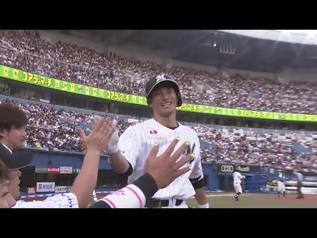 【1回裏】マリーンズ・荻野貴 先頭打者HRですぐさま同点に追いつく!! 2019/8/24 M-H