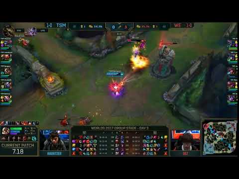 BJERGSEN SOLO KILLS XIYE - TSM Bjergsen Solo Kill vs WE Xiye (TSM vs WE Worlds 2017 Highlight)