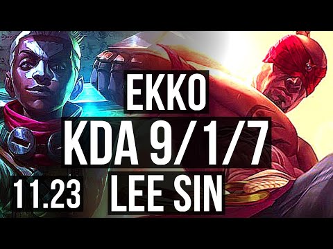 EKKO vs LEE (JNG) | Rank 5 Ekko, 9/1/7, Legendary, Rank 21 | KR Challenger | 11.23