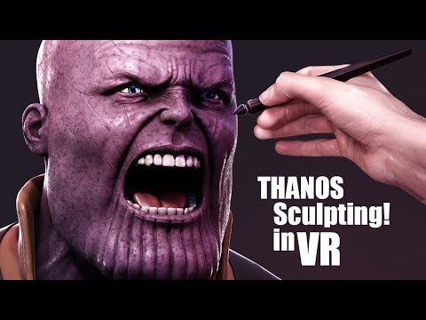 Sculpting Thanos in VR - (Virtual Reality and Blender 2.8)