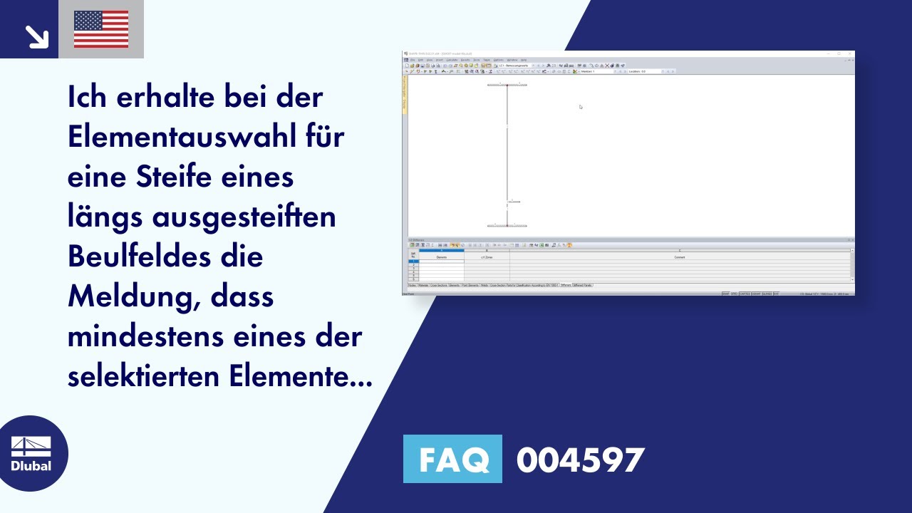 [EN] FAQ 004597 | Ich erhalte bei der Elementauswahl für eine Steife eines längs ausgesteiften Be...