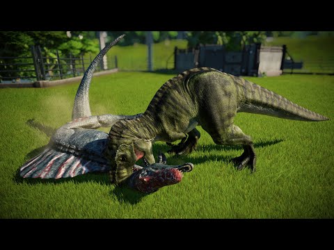 Tyrannosaurus Rex Vs Spinosaurus Vs Indoraptor - Jurassic World Evolution Dinosaurs Battle