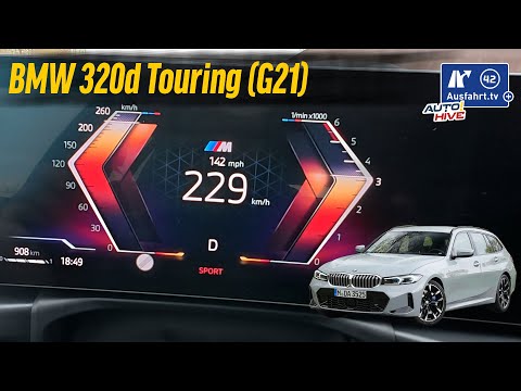 Tachovideo BMW 320d Touring Sport Automatic (G21) 0-100 kmh kph 0-60 mph Beschleunigung Acceleration
