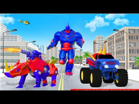 Rhino Robot Monster Truck Transform | Rescue City Robot Transform Android GamePlay | By Game Crazy