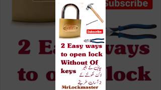 2 ways to open lock Without of key #lock #lockpicking #lifehacks #lockhack #shorts