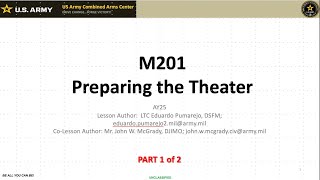 AY25 M201 Preparing the Theater I
