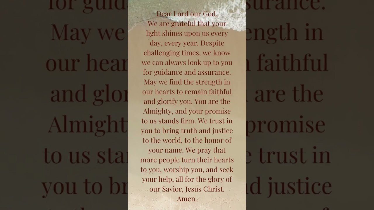 Prayer of the Day - December 31, 2023 #prayer
