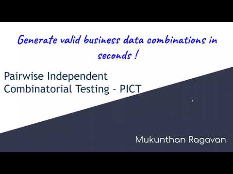 Pairwise Independent Combinatorial Testing - PICT (Generate valid business data combos in seconds !)