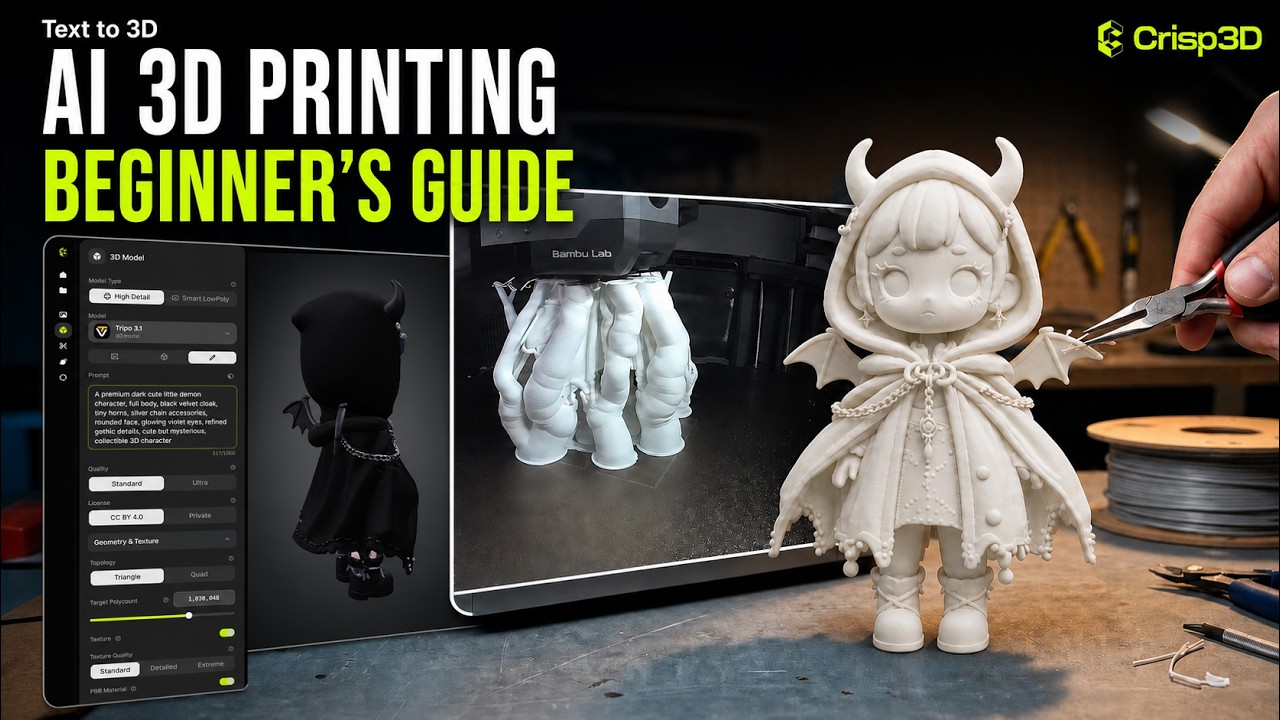 Text to 3D AI Tutorial: Turn a Prompt Into a Real 3D Print | Crisp3D