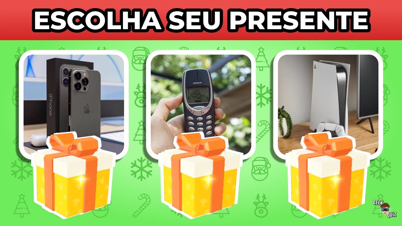 🎁 ESCOLHA SEU PRESENTE | ESPECIAL DE NATAL 🎅🏻🎄 #geekquiz