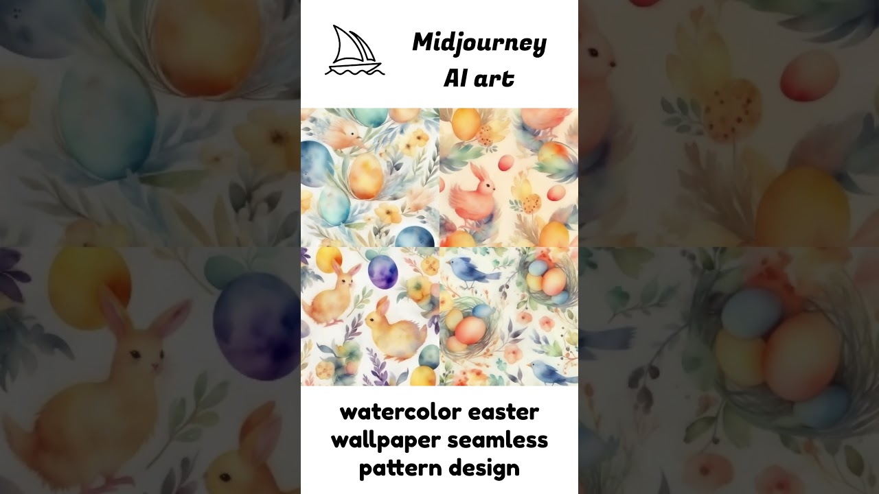 EP.21 watercolor easter wallpaper seamless pattern design
