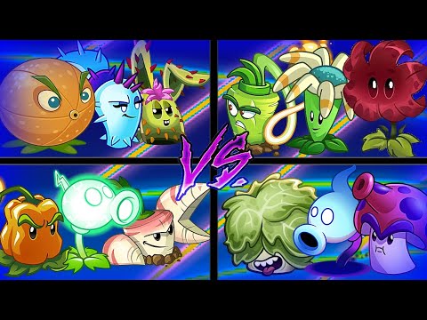 Random 4 Team Plants Bettle - Who Will Win ? - PvZ2 Plants vs Plants