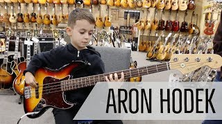 Video thumbnail for 7-year-old Aron Hodek playing our Fender American Vintage '64 Jazz Bass by Normans Rare Guitars
