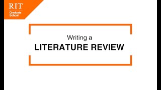 Graduate School Workshop | Literature Review Writing