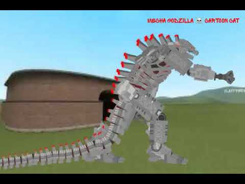 Mecha Godzilla Vs Cartoon Cat but it's like gmod