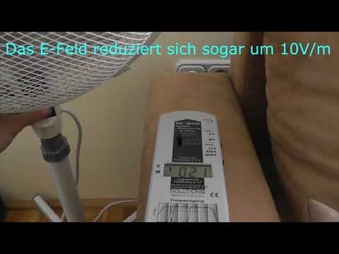 Elektrosmog eines Ventilator im Schlafzimmer vermessen