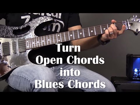 1 Simple Way to Turn Open Chords into Blues Chords | Guitar Lesson | Steve Stine