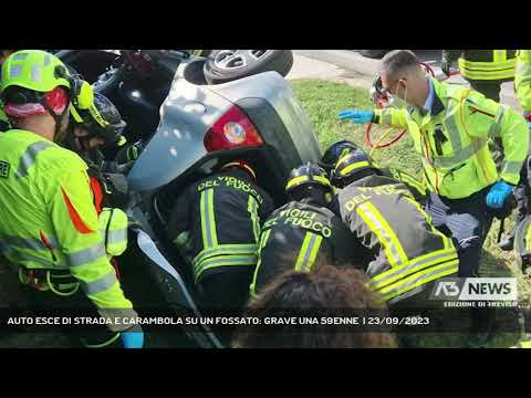 AUTO ESCE DI STRADA E CARAMBOLA SU UN FOSSATO: GRAVE UNA 59ENNE  | 23/09/2023