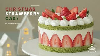 [크리스마스🎄] 노젤라틴! 딸기 케이크 만들기 : No-Gelatin Christmas Strawberry Cake Recipe : クリスマスイチゴケーキ | Cooking ASMR