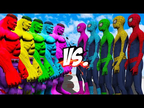 TEAM SPIDER-MAN VS TEAM HULK COLOR -  EPIC SUPERHEROES WAR