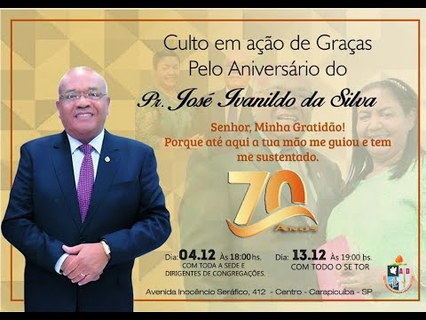 Culto em Ação de Graças - Pr. José Ivanildo da Silva - 04/12/2022