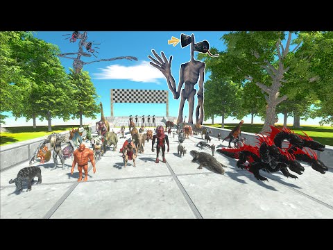 Siren Head Speed Survival Race - Who Will Survive!? - Animal Revolt Battle Simulator
