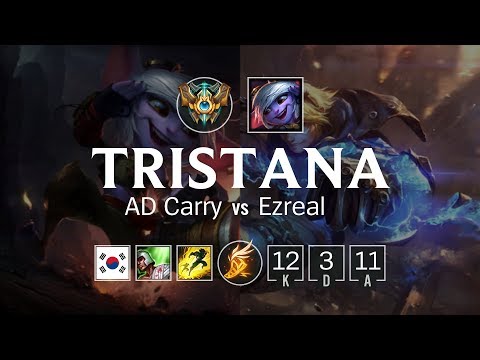 Tristana AD Carry vs Ezreal - KR Challenger Patch 8.8