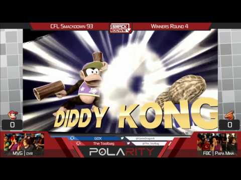 CFL Smackdown 93 WiiU - MVG Dyr (Diddy, Bayonetta) vs FBC Papa Mink (Charizard) - Winners R4