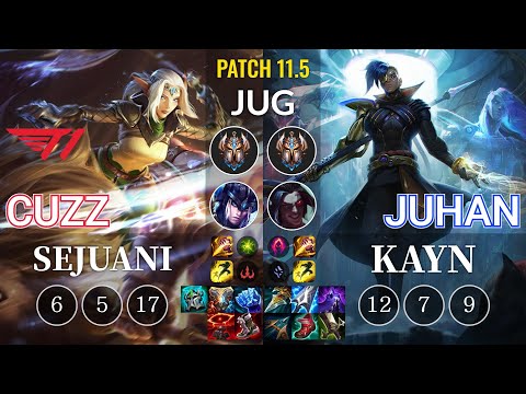 T1 Cuzz Sejuani vs Juhan Kayn Jungle - KR Patch 11.5