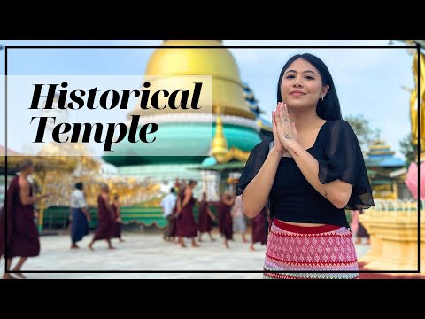 Viaje para o templo histórico (pagode) em Yangon, Mianmar.