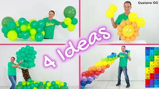 🌟 שנו את המרחב שלכם! 🤩✨ רעיונות ✨ לקישוט בלונים איך ליצור בלון, קשת, עץ ושמש