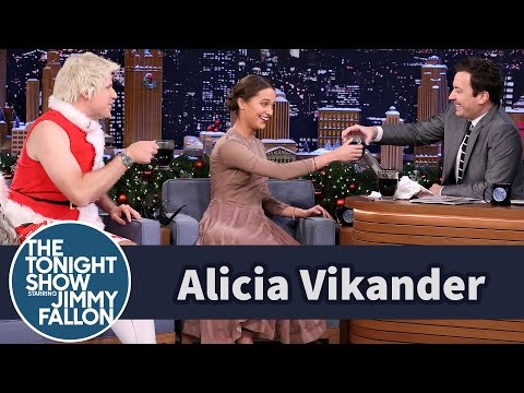 Alicia Vikander Shares Swedish Glogg with Will Ferrell and Jimmy