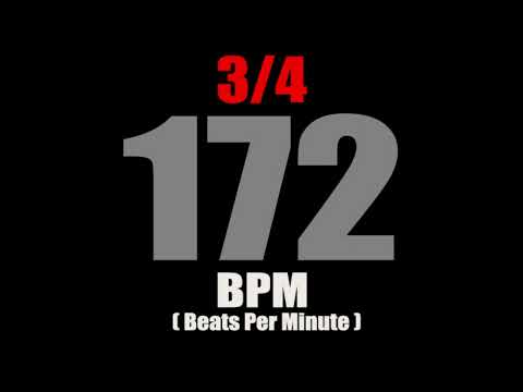 Metronome 172 BPM For Time Signature 3/4